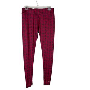 LIJA Leggings Women Medium Pink Graphic Print Activewear Stretch Pull On Bottoms